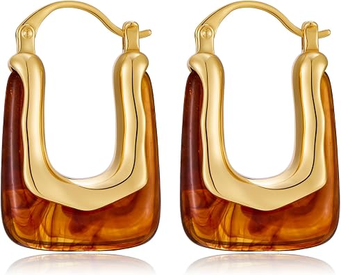 Big Acrylic Hoop Earrings for Women Hypoallergenic U Shaped Hoop Earrings Statement Earrings Jewelry
