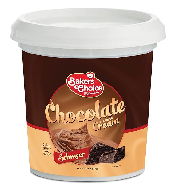 Premium Chocolate Spread -16 oz. - Rich & Creamy Pastry Filling, Breakfast Syrups & Toppings for Cakes, Cookies and Desserts - Dairy Free, Kosher - Chocolate Schmear By Bakers Choice