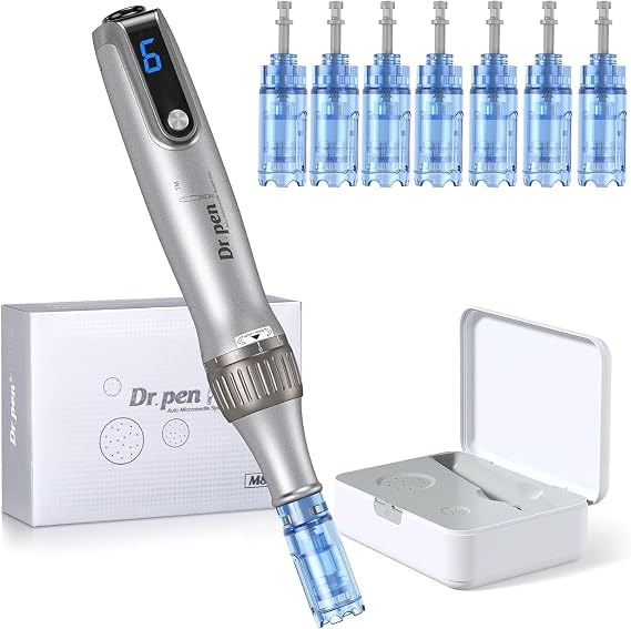 Dr.pen Ultima M8S Microneedling Pen, Dr.pen Microneedling with 7Pcs Microneedling Cartridges, 6 Speeds, 0-2.5 mm Adjustable Depth, Wireless Microneedling for Skin Care Hair Growth, Gifts for Women