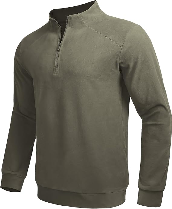 Men's Quarter Zip Pullover Ultra-Soft Thermal Long Sleeve Sweatshirt 1/4 Zip Golf Shirts Running Gym Workout Top