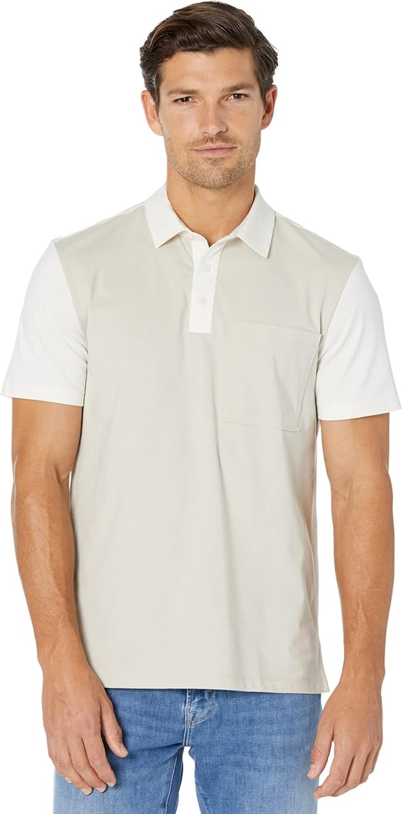 Calvin Klein Short Sleeve Smooth Cotton Polo Unbleached LG