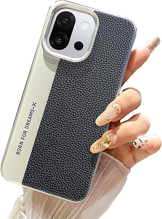 for OnePlus 13s Case Luxury Lychee Texture Leather Anti-Fingerprint Camera Protection Anti-Drop PC Hard Back Cover (Black, OnePlus 13s)