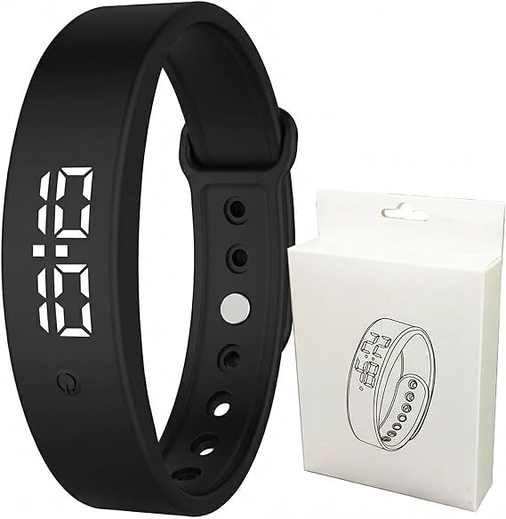 Waterproof Vibrating Alarm Reminder Watch, Silent Vibrating Alarm Wristband Temperature Measurement 10 Vibration Alarms, 3x Daily Temperature Monitoring for Hearing Impaired Deaf Heavy Sleepers