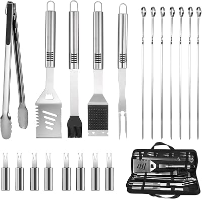 BBQ Grilling Tools Set,16 Stainless Steel Grilling Accessories Kit for Men Gift,BBQ Grill Utensils Gift Kit with Portable Carry Bag BBQ Tools Grill Tools Set for Backyard Outdoor Grill Cooking