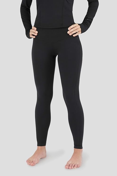 Terramar womens Cloudnine Performance Tights base layer bottoms, Black, Large US | thermal-underwear-sets