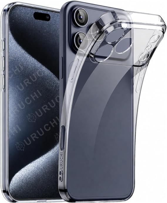 URUCHI Crystal Şeffaf Kılıf iPhone X/Xs için, [Sararma Önleyici] [Kamera Koruma] [Askeri Sınıf Düşme Testi] Şeffaf Şok Geçirmez Koruyucu Yumuşak Silikon İnce Kapak