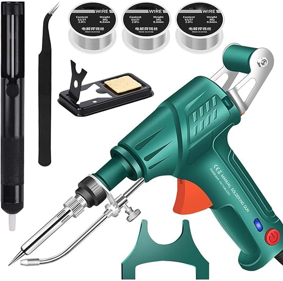 Laser Welding Machine, Internally Heated Industrial Laser Welding Tools, 110V Handheld Welder, Automatic Corded Solder Iron, Fully Automatic Industrial-Grade Welding Tool Set (Green)