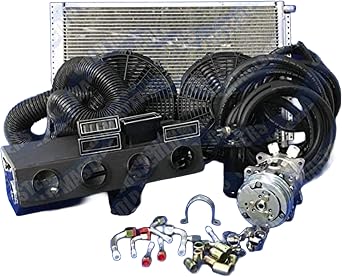 A/c Kit Universal Under Dash Evaporator Hd Kit Air Conditioner 12v 450a-000lr-c Chrome Rectangular Louvers