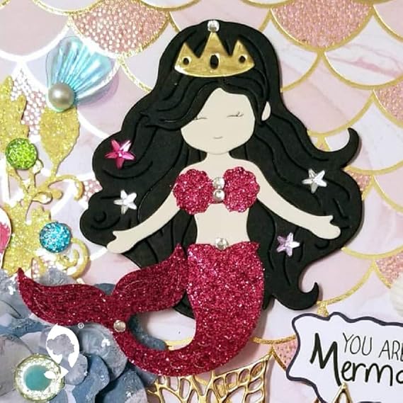 Dies Cut Mermaid Metal Cutting Dies Stencil Mould Template for DIY Scrapbooking Photo Album Decorative Punch Art Cutter Die Stencils Embossing Paper Card Making Craft 2.7x3.6inch