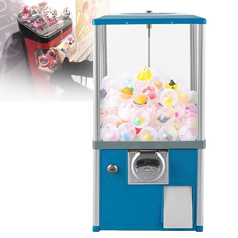 Transparent Chewing Gum Machine Vending Machines Commercial Chewing Gum Maker for Sweets, Automatic Capsule Machine for Retail Stores,Blue,Gachapon Machine(Blue)