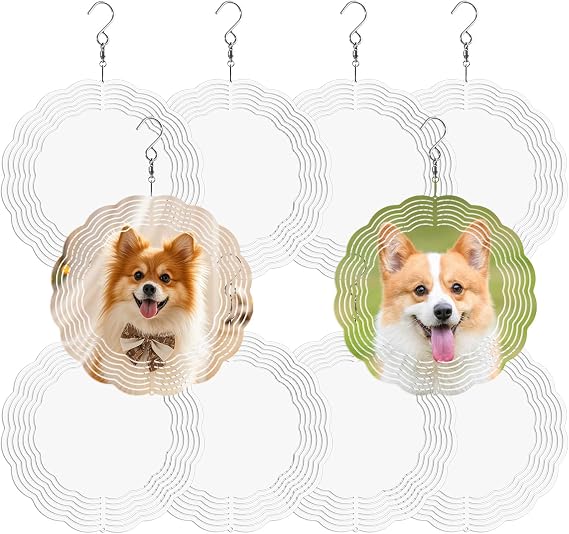 8 Inch Sublimation Wind Spinner Blanks 10 Pack,Outdoor Decoration