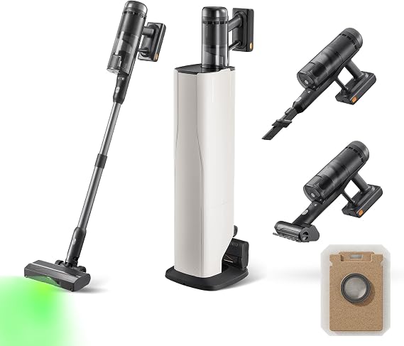 roborock H60 Hub Ultra Cordless Vacuum Cleaner with Auto-Empty Dock, 210AW | 90-Min Runtime Stick Vacuum Cleaners for Home and Pet Hair, Rechargeable, Anti-Tangle Brush, 140 LED Dust Detection