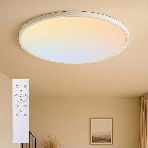 MOONSEA 20 Inch Flush Mount LED Ceiling Light with Remote Control 45W