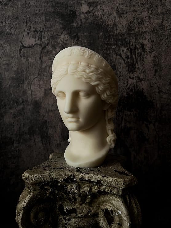 Hera Design Greek Goddess Bust Statue Candle - Shaped Candle - Sculptural Candle - House warming Gift - Home Decor