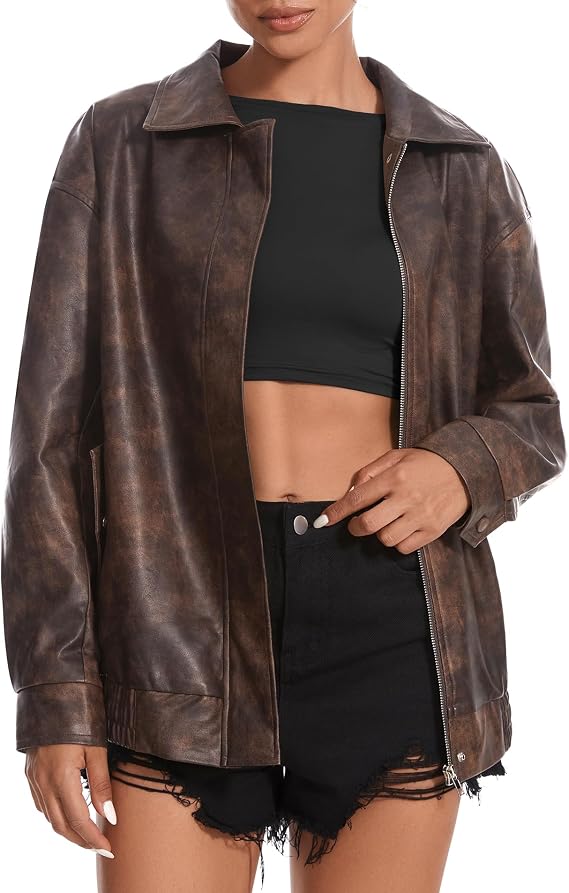 Casly Lamiit Women's Womens Faux Leather Jacket Faux Leather Jackets (pack of 1)