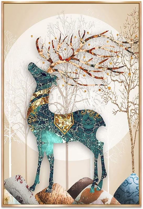 5D Diamond Painting, Full of Diamonds and Rich Deer, elk Crystal European Puzzle, Size 6086cm