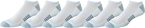 Amazon Essentials Men's Performance Breathable Cotton-Poly Blend Cushioned No Show Running and Trainer Athletic Ankle Socks