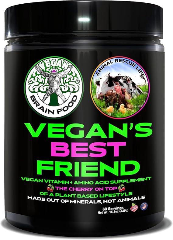 Vegan's Best Friend - Plant Based Multivitamin For Men & Women - Brain, Memory, Energy, Immune, Mood & Stress Support - Replaces 7 Supplements - Creatine, B12, D3, Choline, Zinc, Taurine - 60 Servings