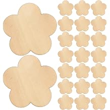 30pcs Beige Plum Blossom Wooden Flower Cutouts for Crafts, Unfinished Paintable Wood Slices with Artistic Craft Embellishments, for Bedrooms and Holiday Presents