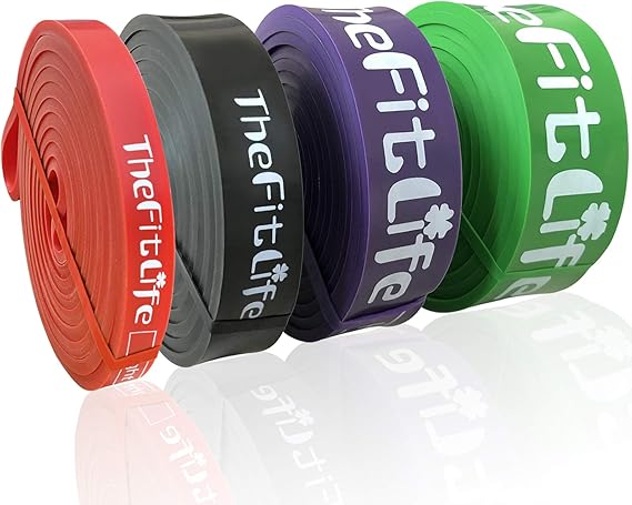 TheFitLife Resistance Pull Up Bands - Pull-Up Assist Exercise Bands, Long Workout Loop Bands for Body Stretching, Powerlifting, Fitness Training, Bonus Carrying Bag and Workout Guide