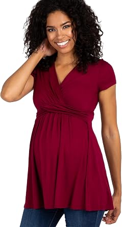 PinkBlush Draped Front Maternity/Nursing Top