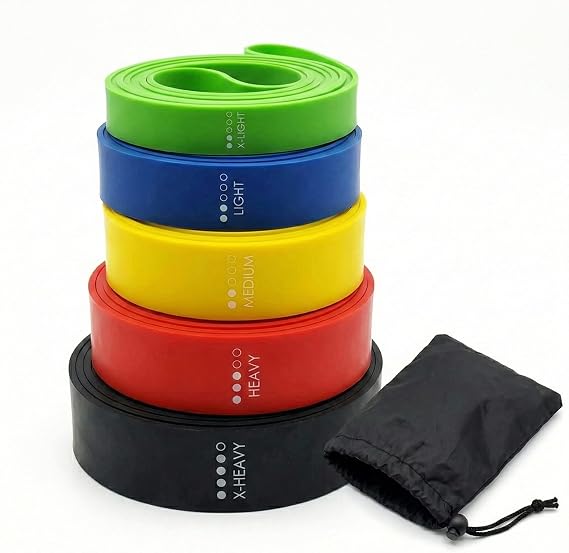 Resistance Bands Set, 5 Levels Exercise Bands for Workout, Stretching & Physical Therapy, Latex-Free TPE Fitness Bands with Carry Bag