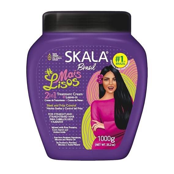 SKALA Mais Lisos Hair Type 1A - Hydrate Waves, Anti-Frizz 2 IN 1 Conditioning Treatment and Combing Cream