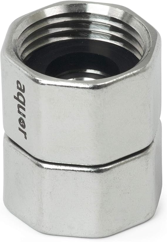 Aquor Double Female Hose Adapter, Garden Hose Quick Connect Fitting for Male to Male Ends, Stainless Steel, 3/4" GHT (f) x 3/4" GHT (f)