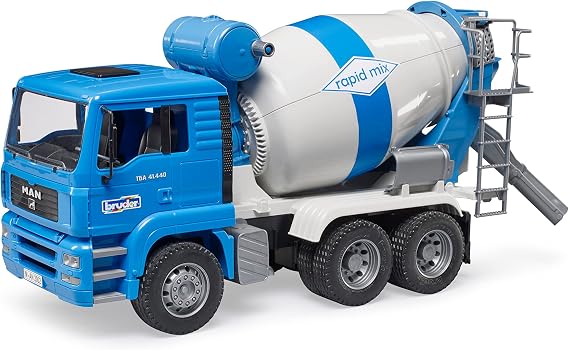 Bruder 02738 Man TGA Cement Mixer with Rotating Drum, Toy Cement Truck