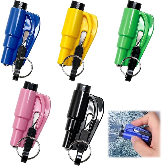 Car Window Breaker 5 Pcs, 2 In 1 Car Glass Breaker Portable Window Breaker with Seatbelt Cutter Car Escape Tool Car Emergency Safety Hammer for All Cars
