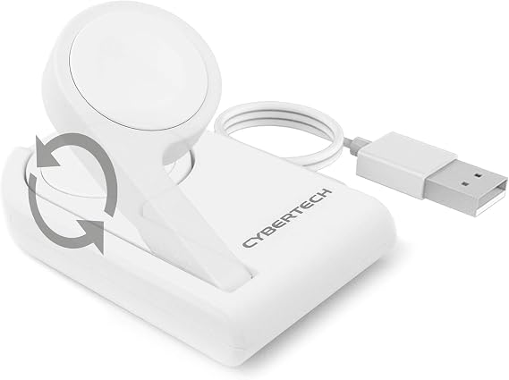 [MFI Certified] Replacement Apple iWatch Replacement Protable Magnetic Charging Dock,Foldable Design to Enable Nightstand Mode with 3ft Long USB Cable for All iWatch Series 1, 2, 3 (38, 42mm) (White)