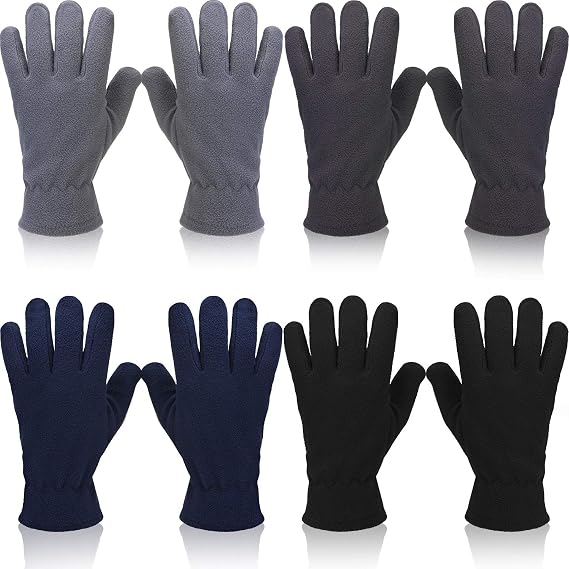 SATINIOR 4 Pairs Winter Gloves Cold Weather Fleece Gloves