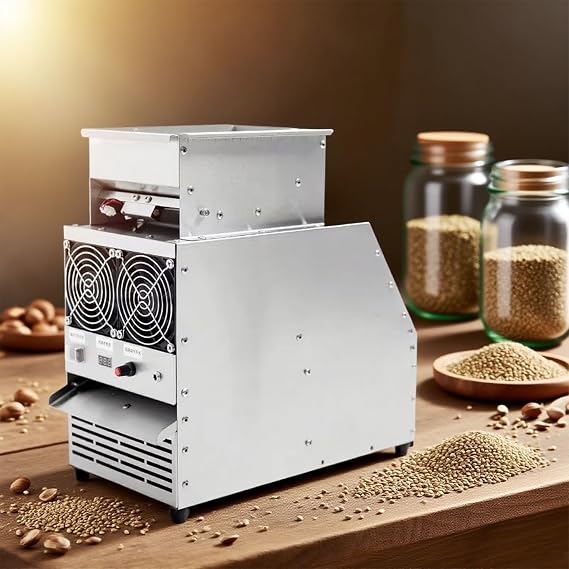 Bird Feed Shell Blowing Machine, Bird Seed Cleaner, Vibration Blanking, with Air Speed Adjustment Knob and LED Air Speed Indicator, 60-80 Kg/H, Stepless Speed Adjustment