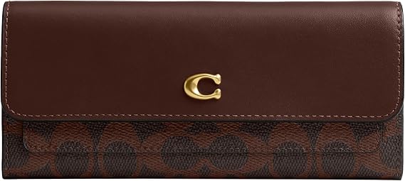 Coated Canvas Signature Mila Long Flap Wallet