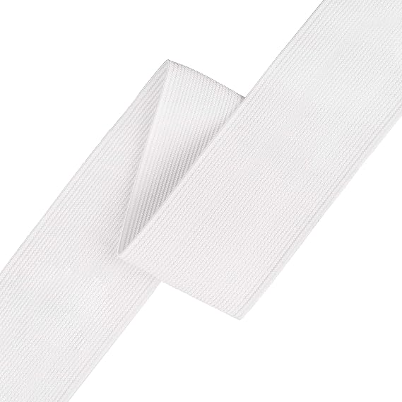WedDecor Flat Elastic Band Heavy Stretch Elastic Band for Sewing Crafts Accessories, Webbing Garment, Fabric, Dressmaking, 32mm Wide, 1 metre Long, White
