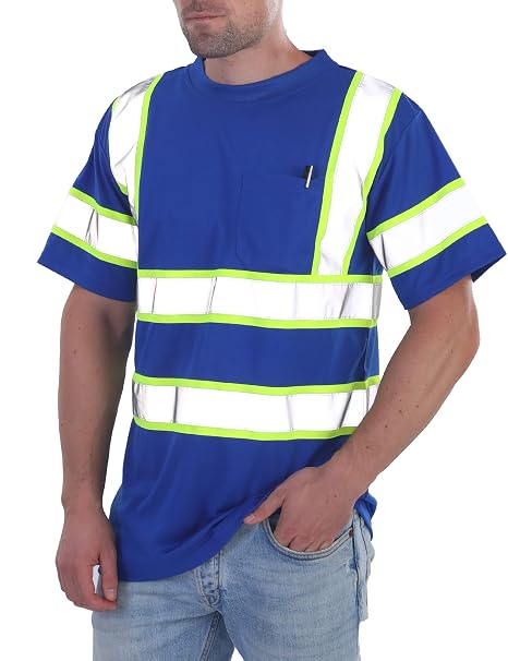 sesafety High Visibility Safety T-Shirt for Men, Reflective Mesh