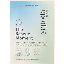 Yepoda The Rescue Moment, Exfoliating PHA & AHA Sheet Mask, Brightening & Clarifying, Vegan Korean Sheet Mask for All Skin Types, 0.88 OZ. (25 g)
