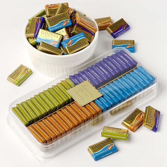 Godiva Neapolitan Chocolate, 4 Varieties, 52 Pieces, Gift Box, Assortment, Share, Present, Souvenir, Sweets, Popular, Individually Wrapped