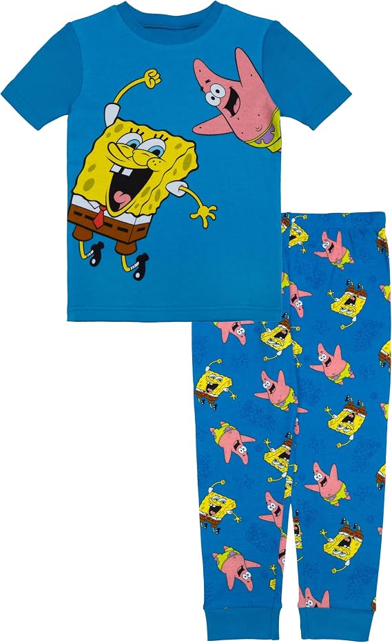 Nickelodeon Boys' 2-piece Snug-fit Cotton Matching Short-Sleeve Pajamas