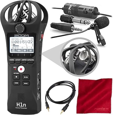 Zoom H1n Digital Handy Portable Recorder with bundled, Pro Lavalier Mic
