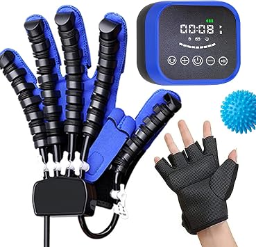 Hand Function Rehabilitation Robotic Gloves Generations Hemiplegia, Stroke Gloves for Hemiplegia, Hand Trainer Rehab Gloves, Robotic Therapy Gloves, Hand Rehabilitation Device Blue plugin Left L