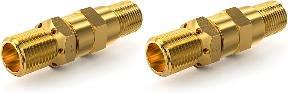 onlyfire 1/2" LP Air Mixer Valve for Propane Gas Fire Pits and Fireplace, 150K BTU High Capacity, Solid Brass Air Mixture (Pack of 2)
