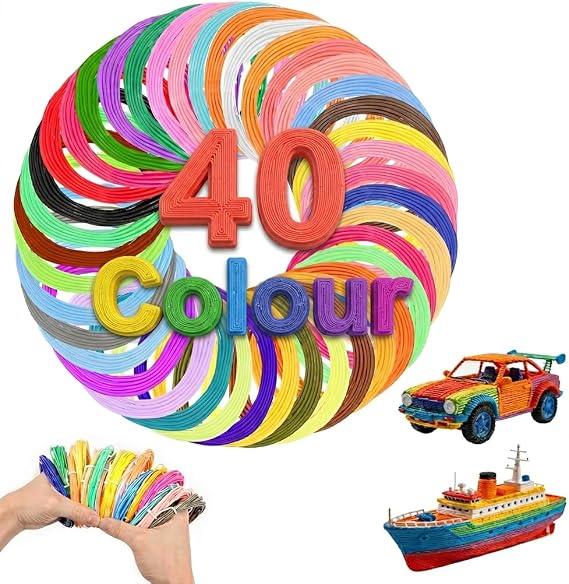 1.75mm PCL Filament Refills for 3D Pen, 40 Colours 200M Total