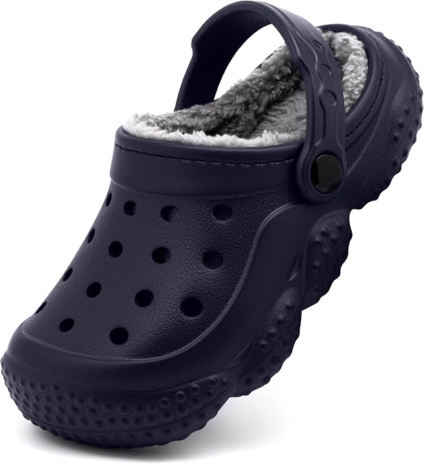 INMINPIN Kids Girls Boys Fur Lined Clogs Toddler Fuzzy Slippers