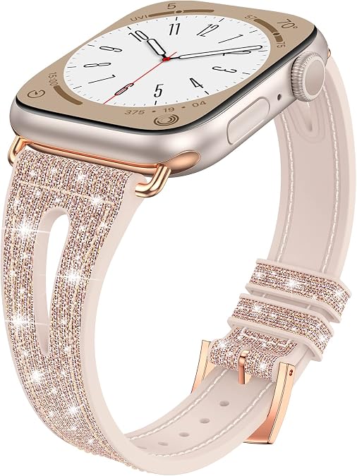 Goton Bling Color-Shift Silicone Band for Apple Watch Band Women