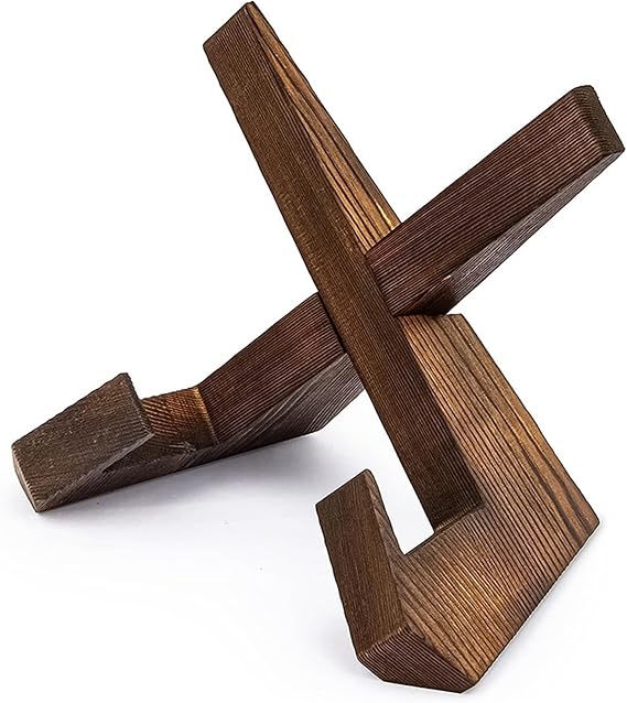 Cook Book Stand for Kitchen Counter, Recipe Book Holder for Reading Hands Free, Vintage Wooden Cookbook Holder, Rustic Book Reading Stand for Kitchen Counter Decor