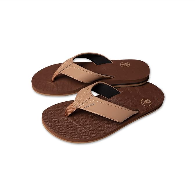 Volcom Men's Victor Sandals Water-friendly Flip Flops With Comfort Foam Footbed