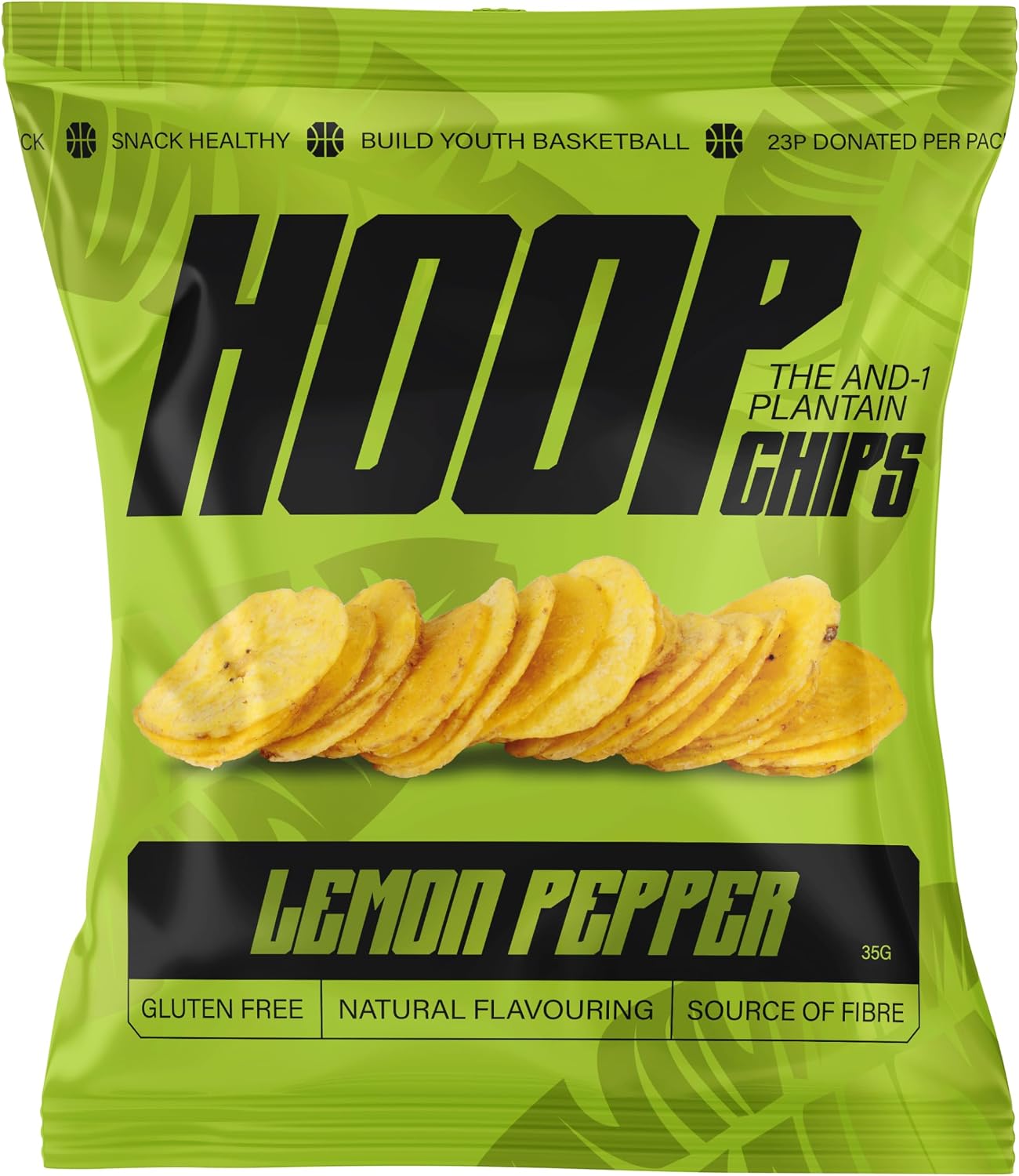 HOOP CHIPS Lemon Pepper Plantain Chips 8x 35g
