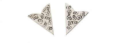 Antiqued Silver Finish Etched Collar Tips - Silver Finish - Western Collar Tip - Dress Shirt Collar Stays - Collar Stays for Men & Women