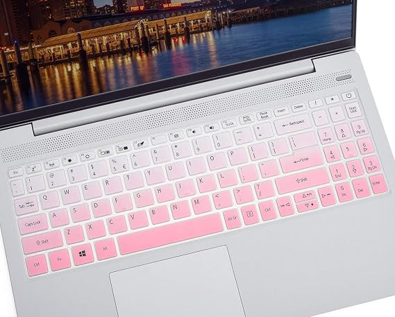 Keyboard Cover Skin for Acer Aspire 5 Slim Laptop 15.6 A515-55 A515-55T A515-55G A515-43 A515-44G A515-54 A515-54G,2022 Acer Aspire 3 A315-59 58 57/Acer Aspire 1 A115 Protective Skin-Gradual Pink